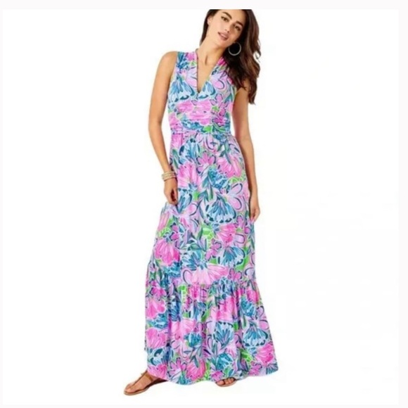 lilly pulitzer pearce maxi dress Lilly Pulitzer | Dresses | Nwt Lilly Pulitzer Pearce Maxi Dress Gecko Green  Tiger Sunrise Size Large
